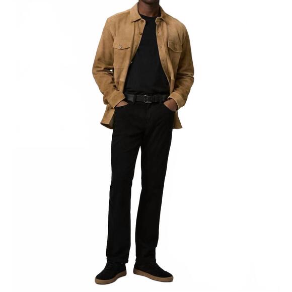 NEW PAIGE normandie straight jeans in black shadow